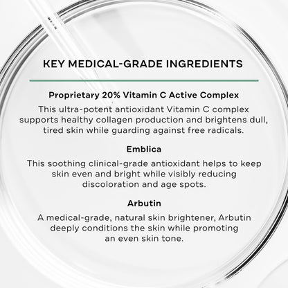 Replenix Vitamin C Pro Collagen Serum, Brightening Anti-Aging Face Treatment with Medical-Grade Antioxidants for Skin Discoloration