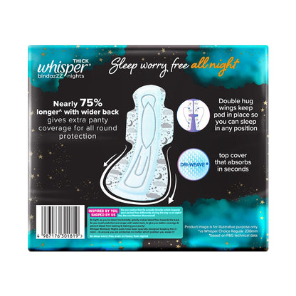 Whisper Ultra Night Sanitary Pads for Women, XXXL 20 Napkins