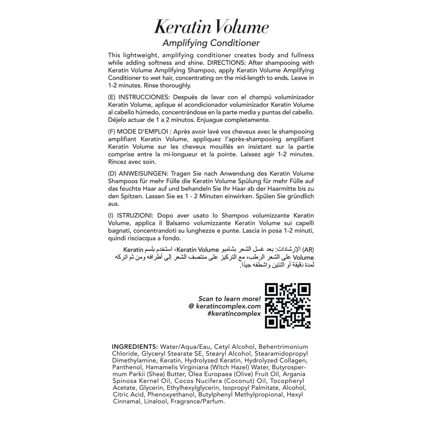 Keratin Complex Volume Amplifying Conditioner fl oz