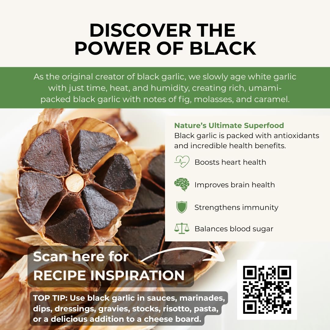 The Original Black Garlic Sweet & Savoury Peeled Cloves 50g - Gourmet, Aged to Perfection, Ready-to-Eat, 100% Natural & Vegan