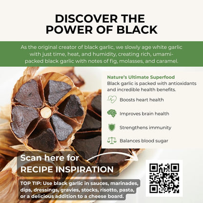 The Original Black Garlic Sweet & Savoury Peeled Cloves 50g - Gourmet, Aged to Perfection, Ready-to-Eat, 100% Natural & Vegan