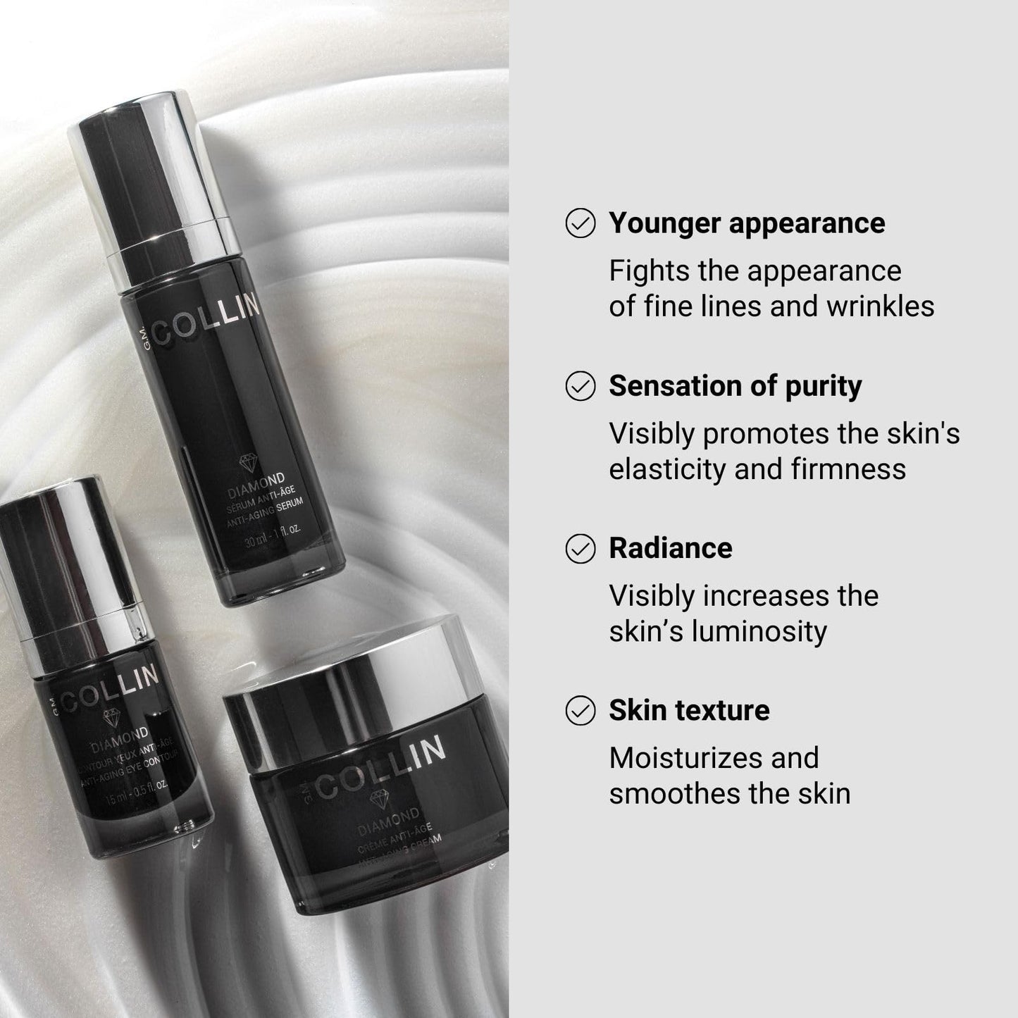 G.M. COLLIN Diamond Serum | Anti Aging Face Serum to Reduce the Appearance of Fine Lines and Wrinkles | Hydrating Skincare with Firming Ingredients