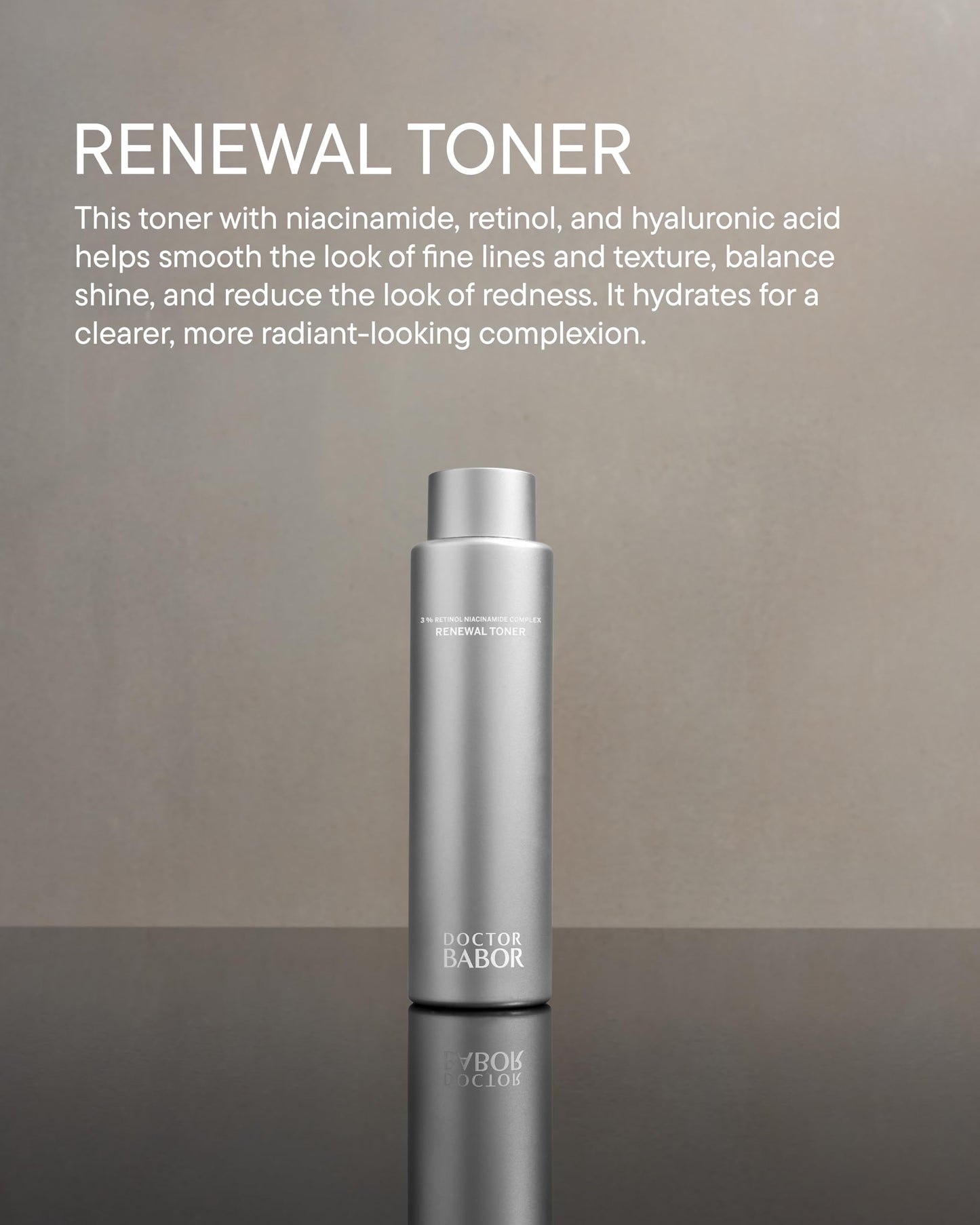 DOCTOR BABOR Renewal Toner, Smoothing & Refining Toner, Rejuvenated Complexion with Retinol & Niacinamides, Even Skin Tone and Texture, 6.76oz