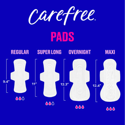 Carefree Ultra Thin Pads for Women, Super/Long Pads with Wings, 84ct (3 Packs of 28ct) | Carefree Feminine Care, Period Care & Postpartum | 84ct (3 Packs of 28ct)
