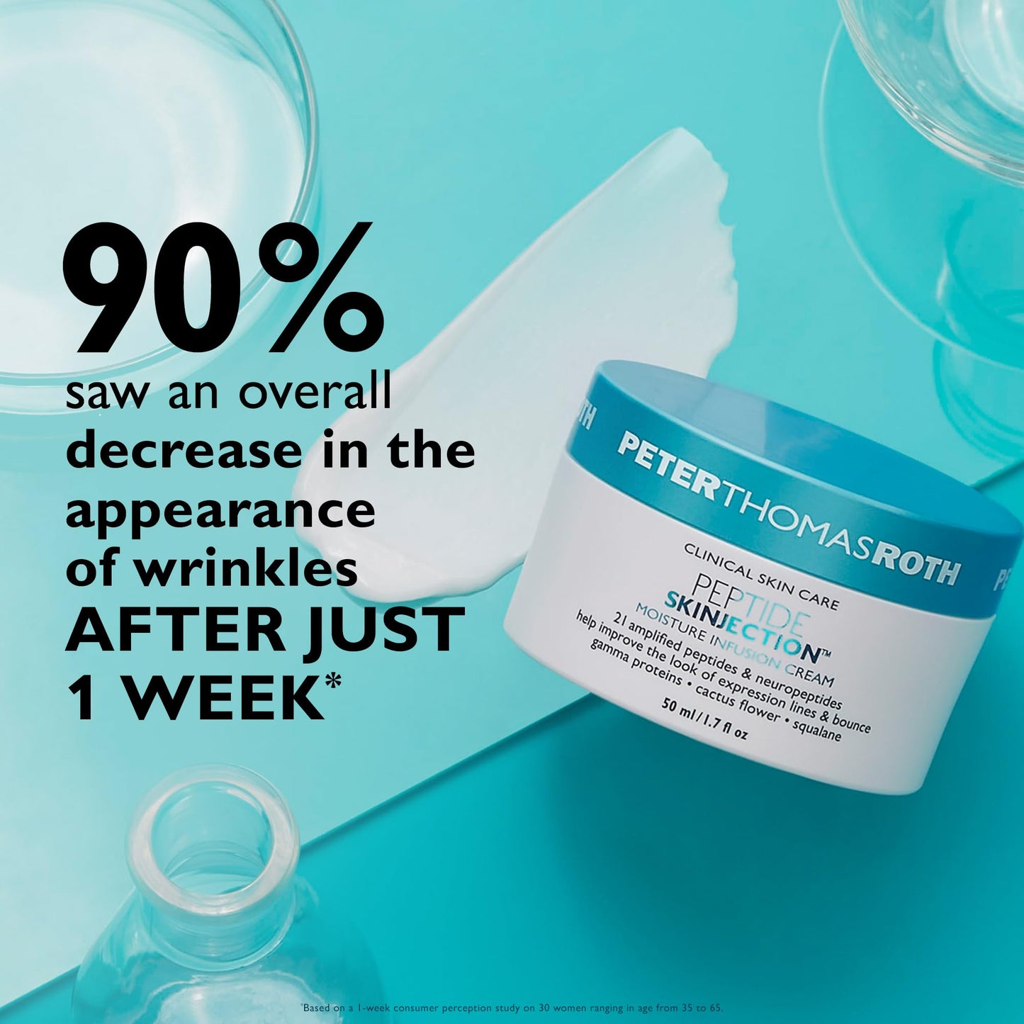 Peter Thomas Roth | Refill Pod for Peptide Skinjection™ Moisture Infusion Cream 1.7 Fl Oz, For Loss of Firmness and Elasticity, Fine Lines & Wrinkles, Dryness, 21 Amplified Peptides & Neuropeptides