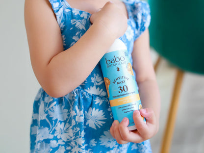 Babo Botanicals Sensitive Baby Mineral Sunscreen Spray SPF30 - Natural Zinc Oxide - Non-Aerosol – Face & Body - Fragrance-Free - Water Resistant - For Babies & Kids - Various Versions