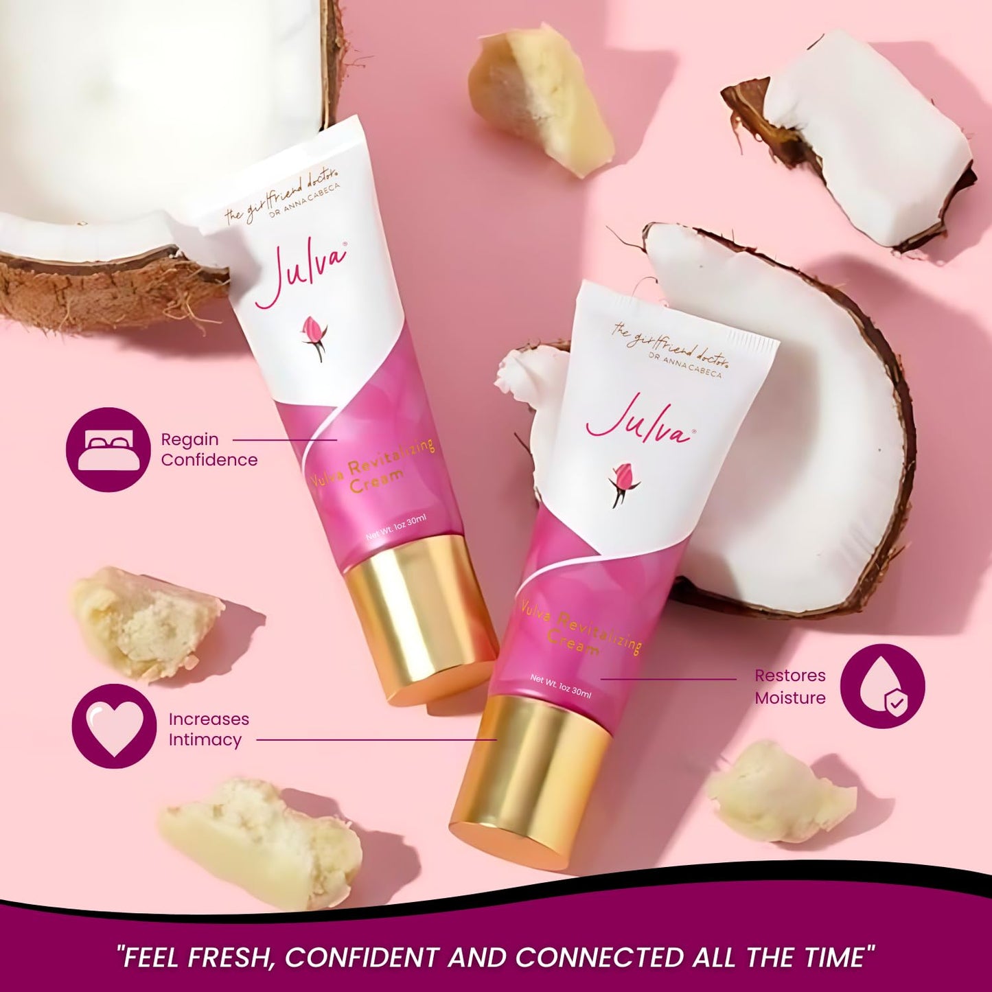 Julva® Feminine Cream for Women – Doctor-Formulated Intimate Moisturizer – Supports Skin Hydration, Comfort & Confidence