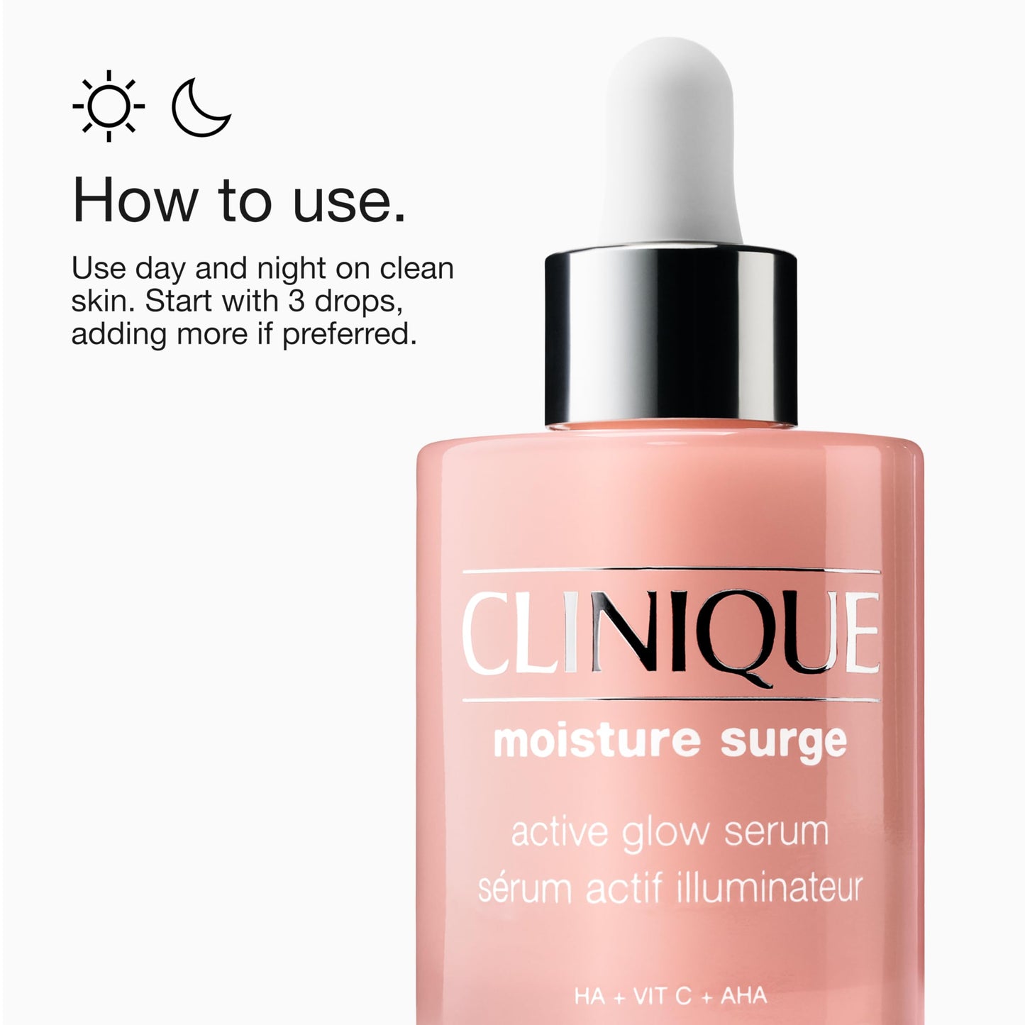Clinique Moisture Surge Active Glow Serum with Lactic Acid, Hyaluronic Acid + Vitamin C | Hydrating, Lightweight + Oil Free