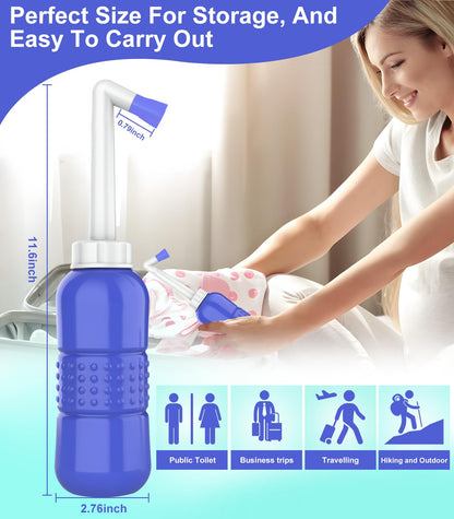 Enema Douche, Portable Travel Douche for Personal Hygiene Cleaning,15 Oz Douche Bottle for After Birth Care, Vaginal Cleaning, Recovery, Hospital Labor and Delivery Essentials-Blue