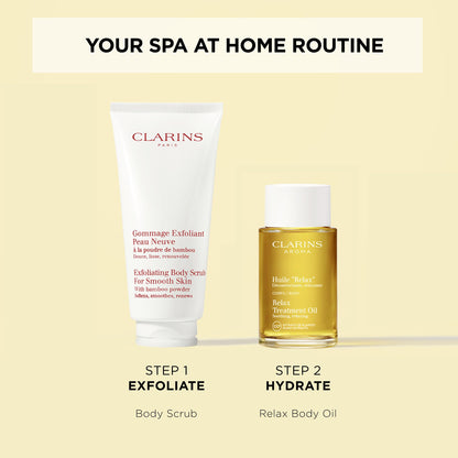 Clarins Relax Body Treatment Oil | Relaxes, Moisturizes and Soothes Aching Muscles | Relieves Stress and Fatigue | Nourished & Comfortable Skin After The First Use* | Natural 100% Plant Extracts