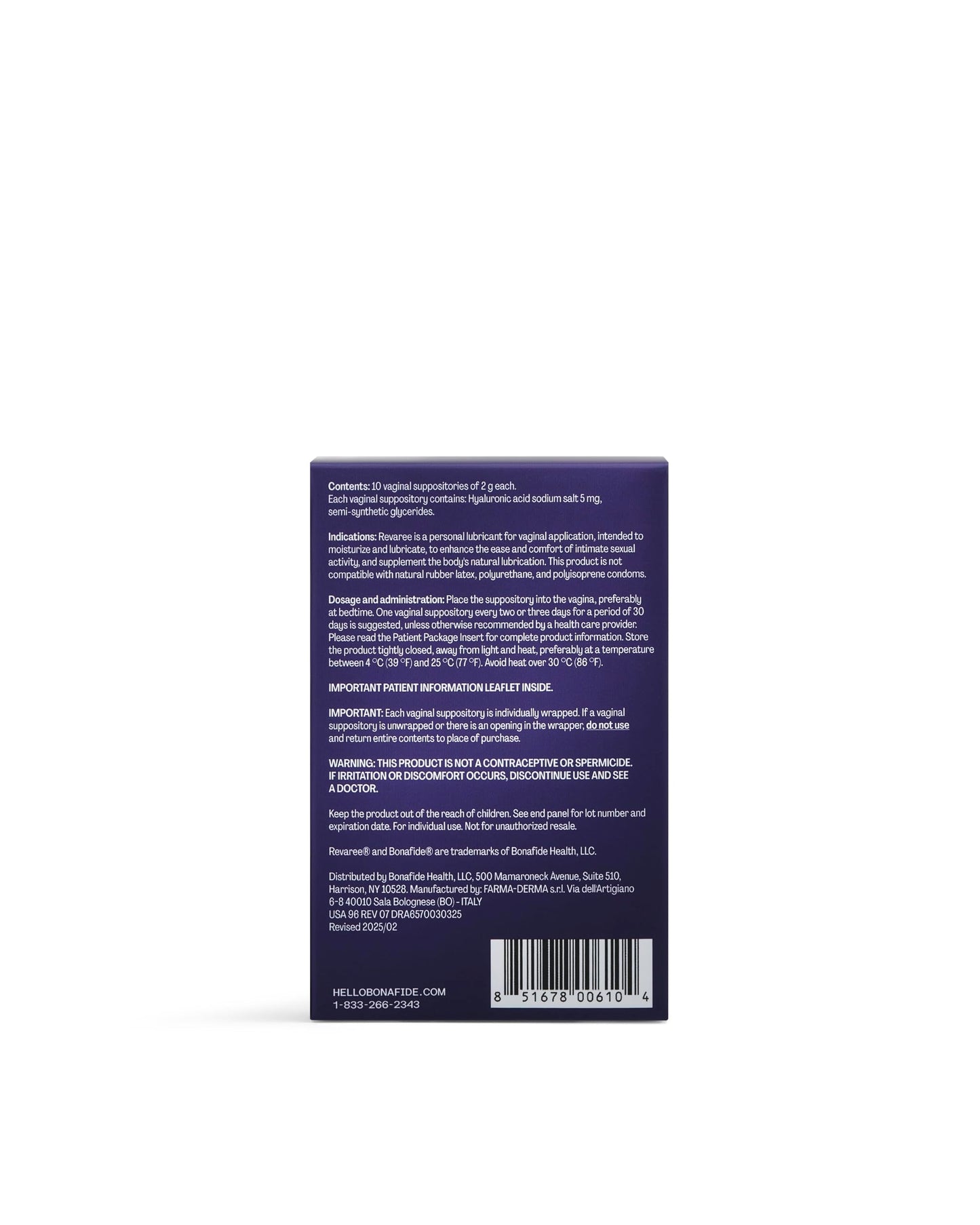 Bonafide Vaginal Dryness Relief (Revaree) with Hyaluronic Acid. Relief from dryness & painful sex. — 1-Month Supply