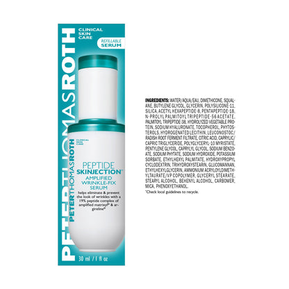 Peter Thomas Roth | Peptide Skinjection™ Amplified Wrinkle-Fix Serum, Clinically Proven Refillable Serum for Anti-Aging and Loss of Firmness, Matrixyl and Argireline, For All Skin Types