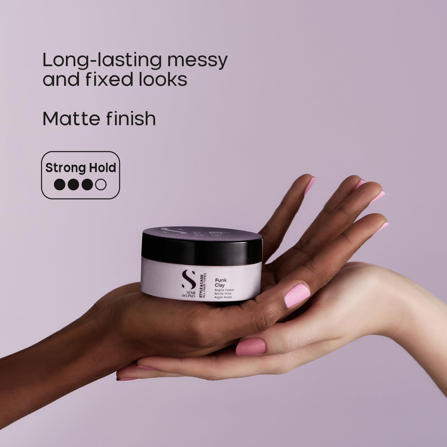ALFAPARF MILANO Semi di Lino Style & Care Funk Clay - Strong Hold - Clay-Based Hair Styling Paste for All Hair Types (3.5 oz / 90 ml)