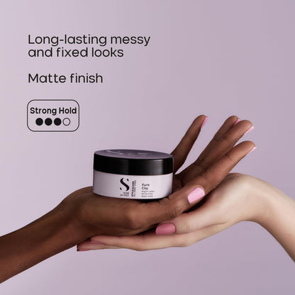 ALFAPARF MILANO Semi di Lino Style & Care Funk Clay - Strong Hold - Clay-Based Hair Styling Paste for All Hair Types (3.5 oz / 90 ml)