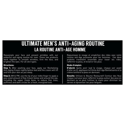 Brickell Men's Ultimate Anti-Aging Routine, Anti-Wrinkle, Night Face Cream and Eye Cream to Reduce Puffiness, Wrinkles, Dark Circles, Under Eye Bags, Natural and Organic, Scented