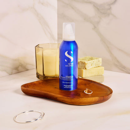 ALFAPARF MILANO Semi di Lino Volumizing Mousse for Fine Hair - Adds Volume, Body, and Conditions - Frizz Control - Light Foam Styling Mousse - Thickens and Nourishes (6.76 fl oz)