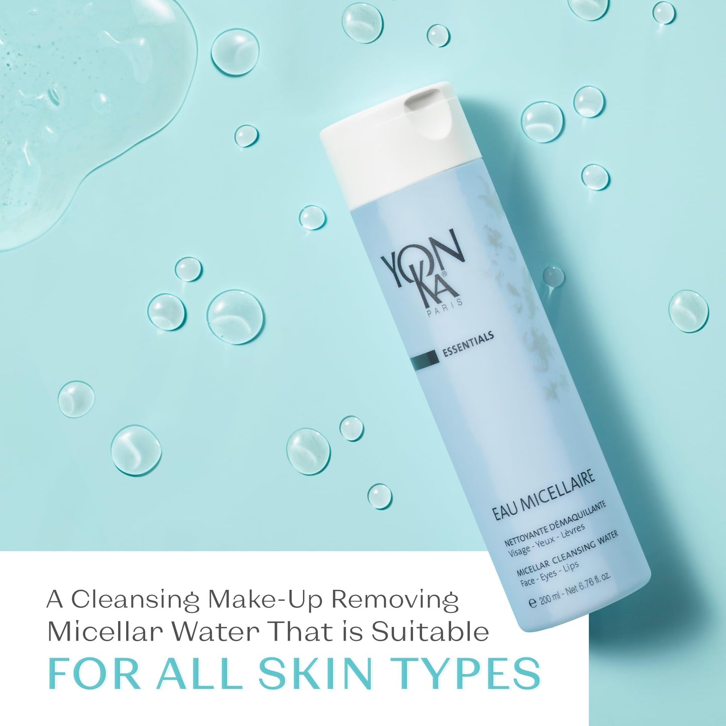 Yon-Ka Eau Micellaire Micellar Water and Cleansing Makeup Remover Gentle Face Wash with to Remove Impurities Hydrate Paraben-Free