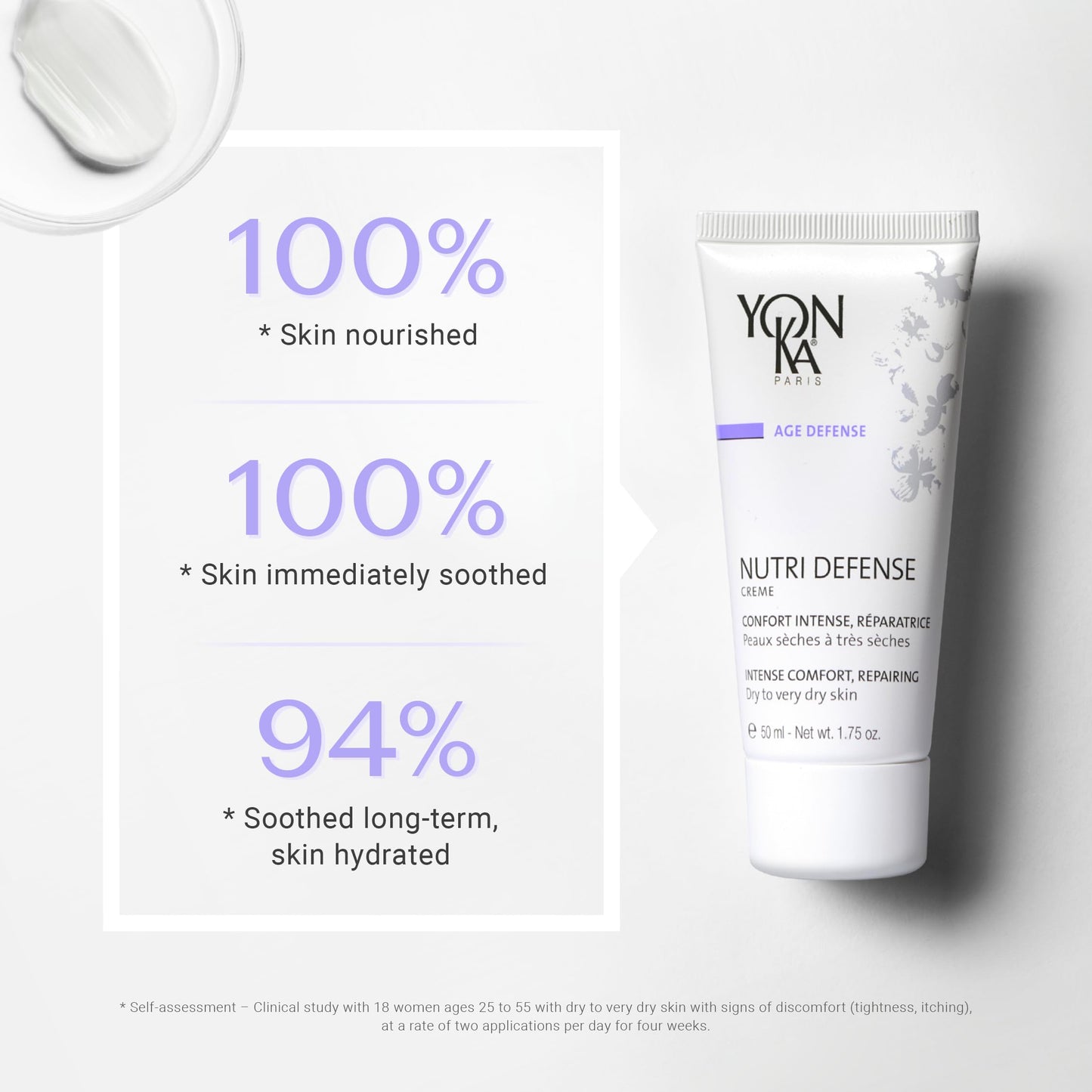 Yonka Nutri-Defense Creme, Nourishing Dry Skin Facial Moisturizer, Rich Shea Butter Treatment Cream with Prebiotics and Probiotics, Dry and Sensitive Skin, Paraben-Free