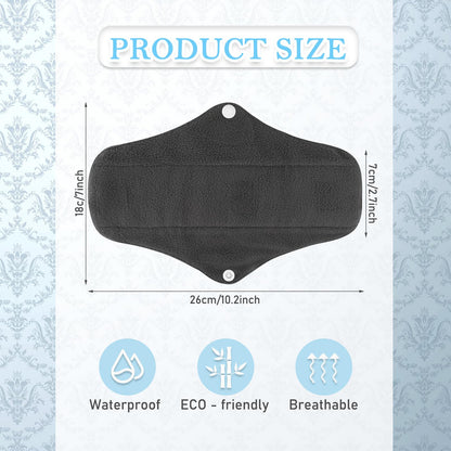 PHOGARY 7 Packs Reusable Menstrual Pads with Wings for Women, Washable Overnight Cloth Panty Liners Sanitary Pads for Heavy Flow with Wet Bag