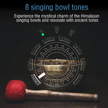 Singing Bowl Sound Machine – Electronic Tibetan Singing Bowl with Binaural Beats Stereo Sound for Sound Healing, Yoga, Mindfulness, Sound Bath,Chakra Meditation & Relaxation
