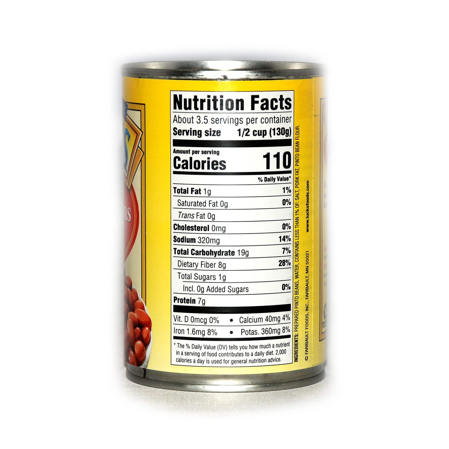 Lucks Pinto Beans With Pork - 6 x 15 Ounce Cans of Lucks Pinto Beans Canned, Canned Pinto Beans 6 Pack, Bundled with Recipe Sheet