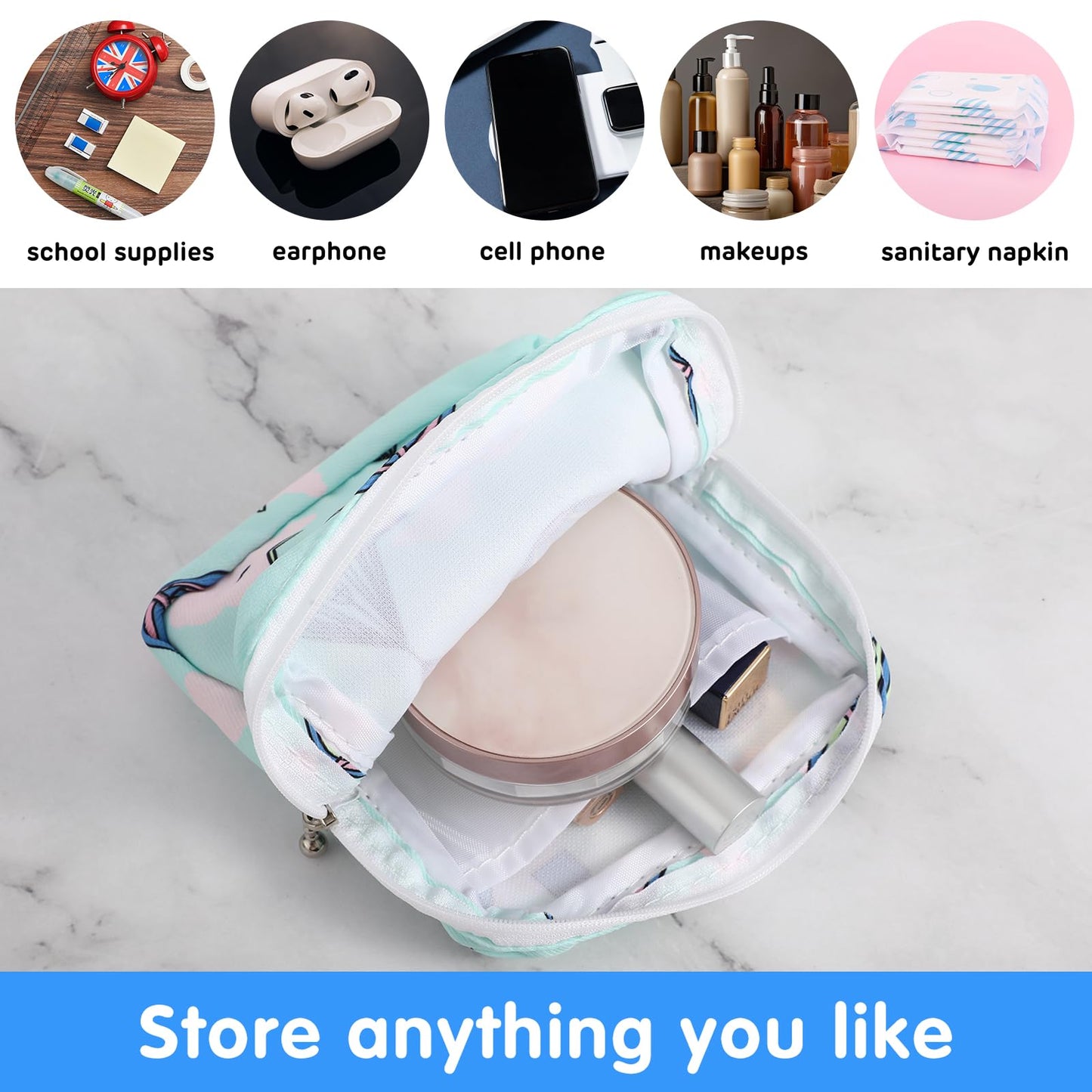 3Pcs Period Bag Sanitary Napkin Storage Bag, Portable Menstrual Cup Pouch Period Bags for Teen Girls, Tampons Holder, Pad Bag, Feminine Care for Purse with Zipper