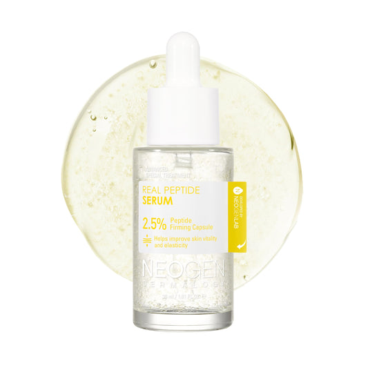 DERMALOGY by NEOGEN Real 2.5% Peptide Serum for Face with Firming Capsule for Skin Vitality, Elasticity, Moisturizing, Lifting, Wrinkle Care 30ml/1.01 FL.oz