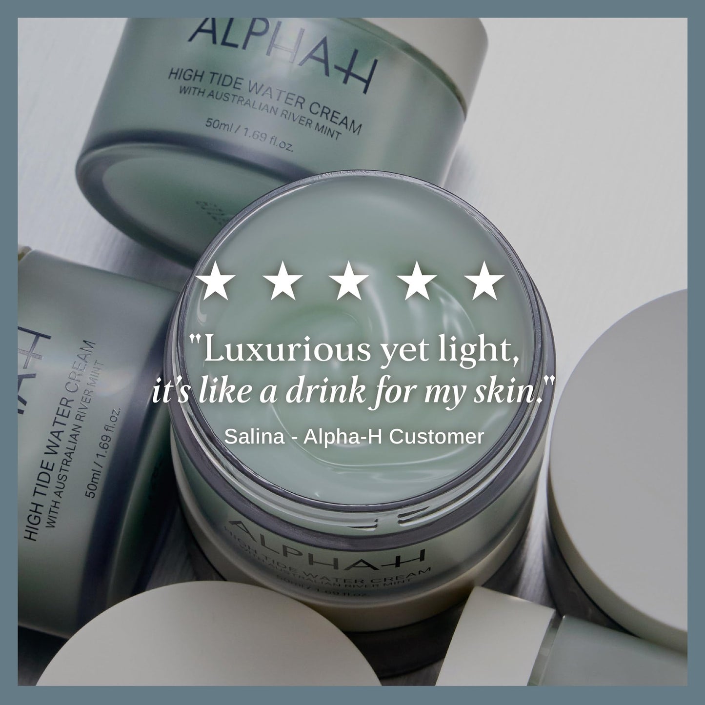 Alpha-H High Tide Water Cream For Your Face - Deep Hydration Up To 5 Days - Plumps, Bounces & Smooths Skin - Lightweight Gel For All Skin Types - Vegan & Pregnancy Safe Moisturizer