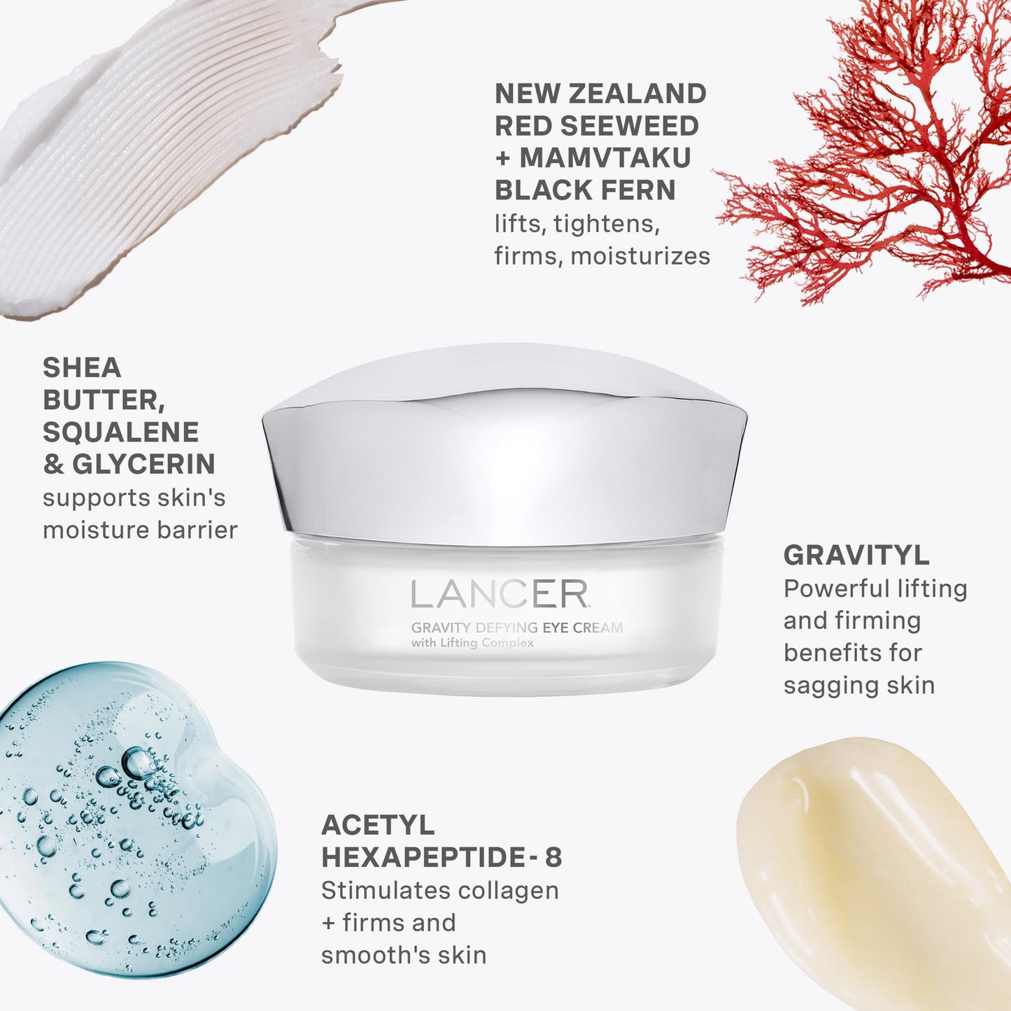 Lancer Skincare Gravity Defying Eye Cream with Lifting Complex, Firming & Hydrating Under Eye Cream for Lifting, Crow's Feet & Expression Lines (.5 Oz)