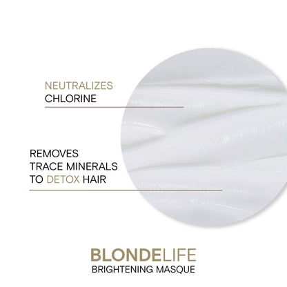 Joico Blonde Life Brightening Masque | For Blonde Hair | Instant Hydration | Neutralize Chlorine & Detoxify Hair | Add Softness & Smoothness | Sulfate Free | Fortified With Monoi & Tamanu Oil