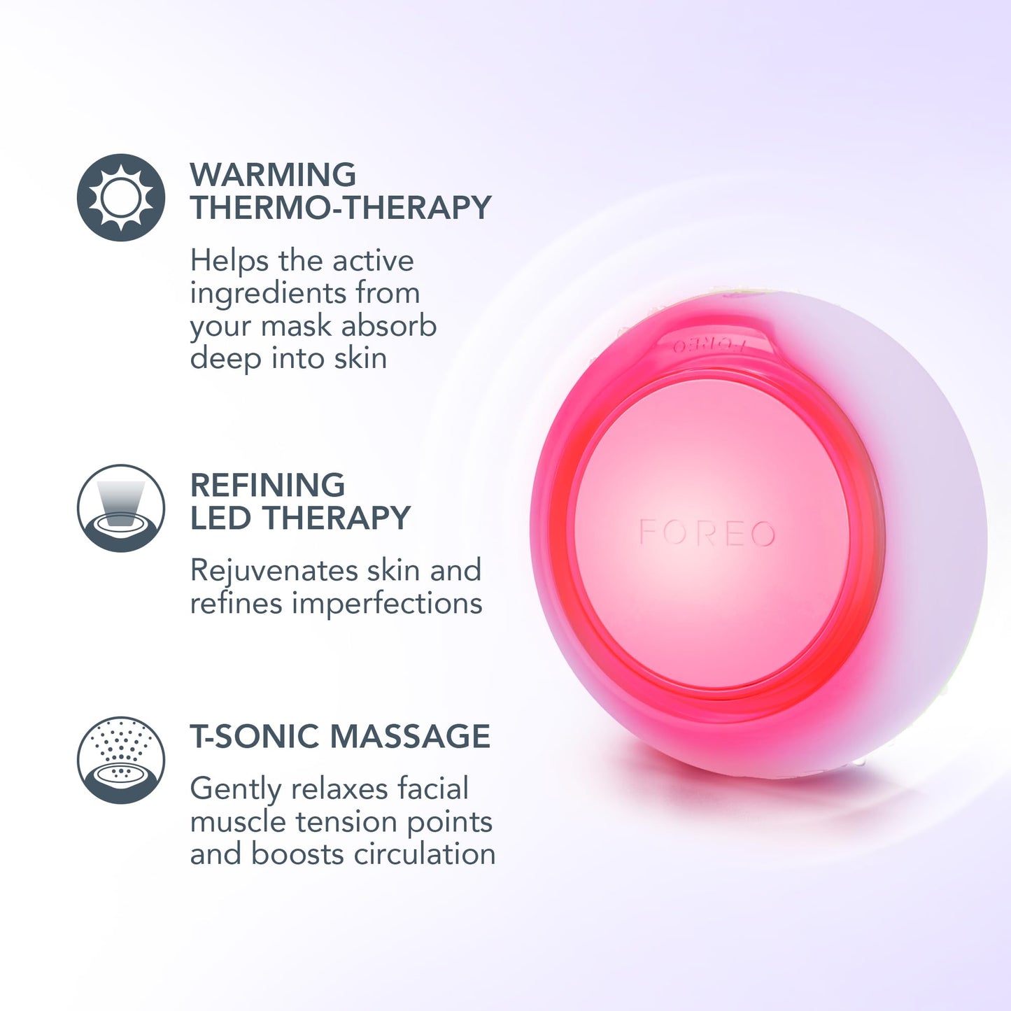FOREO UFO 3 go Travel-friendly Face Mask Skincare Device - Face Moisturiser - Anti-Aging - Red Light - Warming - Facial Massage - Compact - App-connected - Lavender