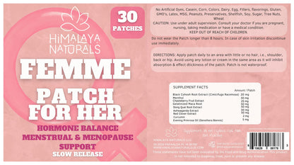 Femme Herbal Patches – 30-Day Supply – Non-Latex, Vegan-Friendly, and Easy to Use