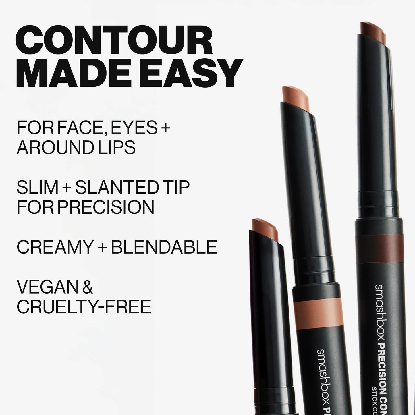 Smashbox Precision Contour Stick | Blendable, Slim Contour Stick for All-Over Face Contouring + Sculpting Including Eyes, Lips, Nose & Cheek