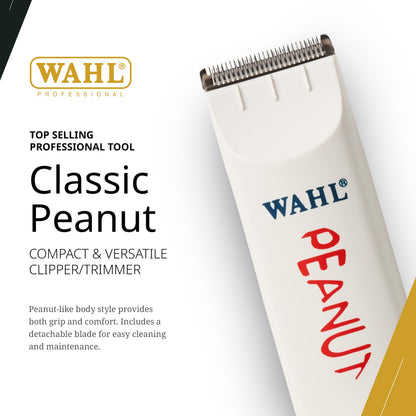 Wahl Professional Peanut Corded Trimmer - Compact, Lightweight Powerful Rotary Motor Grooming Tool, with 4 Trimming Guides and Accessories