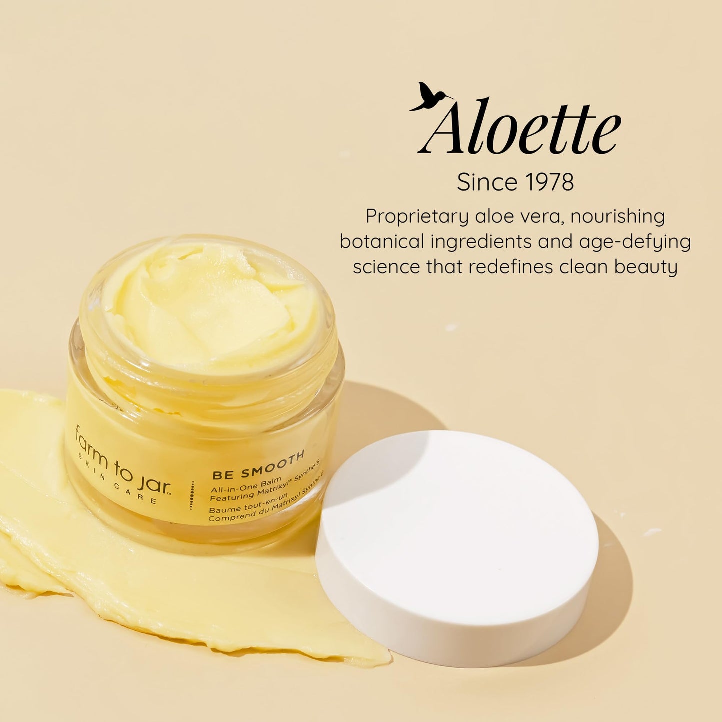 Aloette Be Smooth All-In-One Balm Body Cream for Women & Men - Body Moisturizer for Dry Skin, Fine Lines & Wrinkles - Skin Cream with Essential Oils for Firm, Soft & Natural Glow, 1 Fl Oz