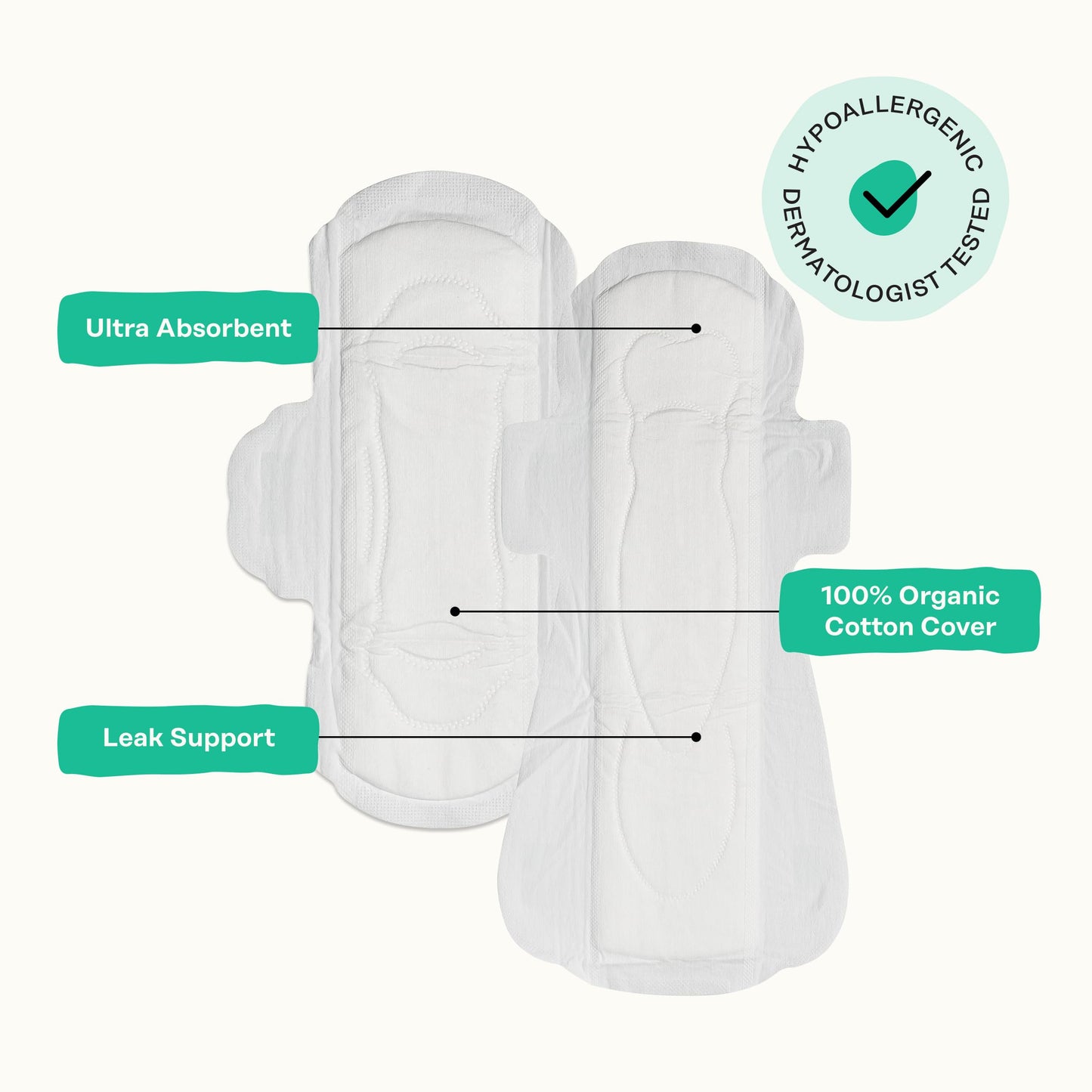 Honey Pot - Herbal Sanitary Pads for Women - Regular & Overnight Flow w/Wings - Infused w/Essential Oils for Cooling Effect & Organic Cotton Cover – Medium Pack - Feminine Care - 16 ct