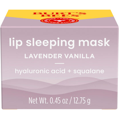 Burt’s Bees Lavender Vanilla Lip Sleeping Mask, With Hyaluronic Acid and Squalane Moisturizer To Instantly Hydrate Lips, Overnight Mask and Treatment, 0.45 oz.