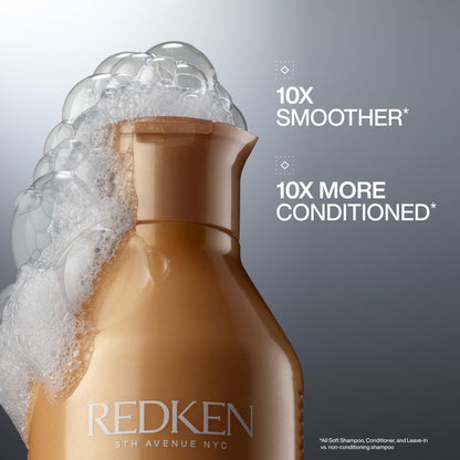 Redken All Soft Shampoo - Moisturizes & Hydrates Dry, Brittle Hair, Gently Cleanses and Softens, With Argan Oil, Safe For Color-Treated Hair
