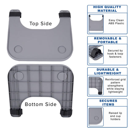 AlveyTech Wheelchair Tray Table with Cup Holder - Fits 18-20 Inch Wide Standard Wheelchairs Like Drive, Golden, & Invacare, Universal Removable Lap Desk for Adults Eating Reading Resting