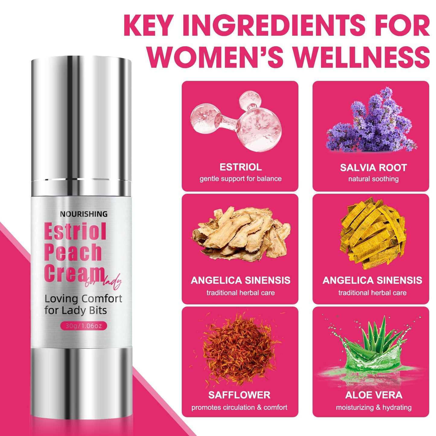 Peach Comfort Cream for Women – Lightweight Hydrating Formula with Natural Peach Essence – Soothing Moisture for Daily Intimate Skin Care – 30ml