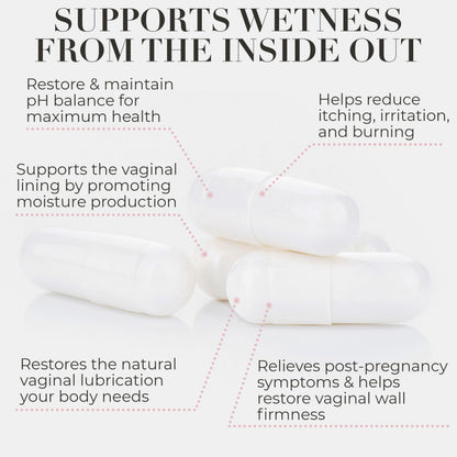 Hydro Gyn Vaginal Moisturizer Pills | Slippery Elm for Women Formulated to Support Healthy Moisture, Mood & Relaxation | Feminine Care Oral Capsules for Vaginal Dryness, ph Balance 60 Capsules