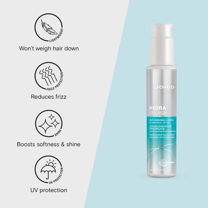 Joico HydraSplash Replenishing Leave-In | For Fine, Medium, Dry Hair | Boost Shine & Softness | Tame Frizz & Hydrate | With Sea Kelp & Coconut Water | 3.38 Fl Oz