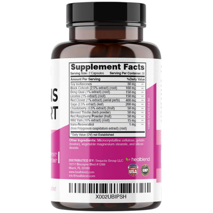 Women’s Support Complex Advanced Formula - Female Support Supplement for Hot Flashes, Night Sweats, Symptoms of Perimenopause and Menopause - Hormone Regulation Naturally - 60 Capsules
