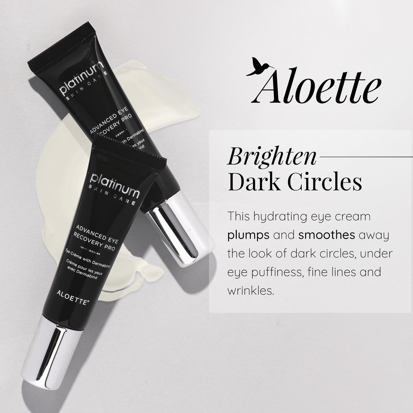 Aloette Advanced Eye Recovery Pro - Anti-Aging Rejuvenating, Peptide-Rich, Moisturizing Eye Treatment Helps Firm, Plump & Smooth for Dark Circles & Tired Eyes - Platinum Skin Care