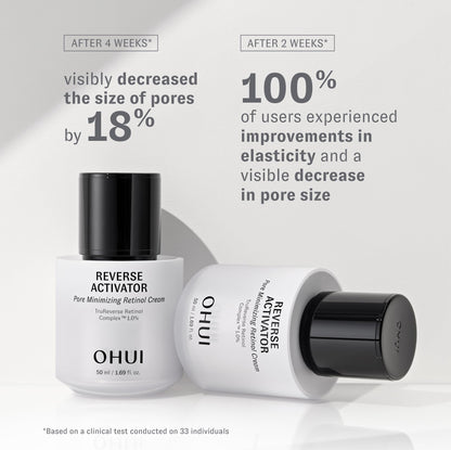 OHUI Reverse Activator Pore Minimizing Retinol Cream | Korean Skin Care | Low to Non-irritating Retinol Moisturizer for Face | Visibly Reduces Wrinkles and Pore Size