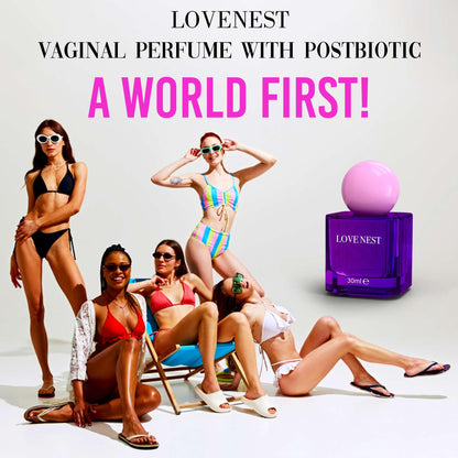 Lovenest Vulva Perfume Feminine Odor Control, pH 4.2 Intimate Spray with Postbiotics, Hyaluronic Acid, Menapause Support, Hydration & Circulation Support for Women 30 mL (1Fl oz) By Marqueens Beauty