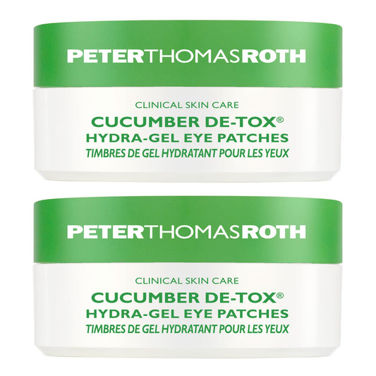 Peter Thomas Roth | Cucumber De-Tox Hydra-Gel | Soothing Under-Eye Patches for Puffiness, Dark Circles, Fine Lines and Wrinkles, 60 Count Each (Pack of 2)