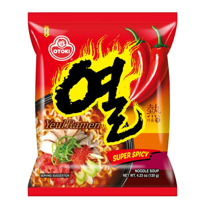 OTOKI YEUL Ramen, Super Spicy Korean Instant Noodles, Extreme Hot & Savory Broth, Chewy Noodles, 4.23 oz (Pack of 5)