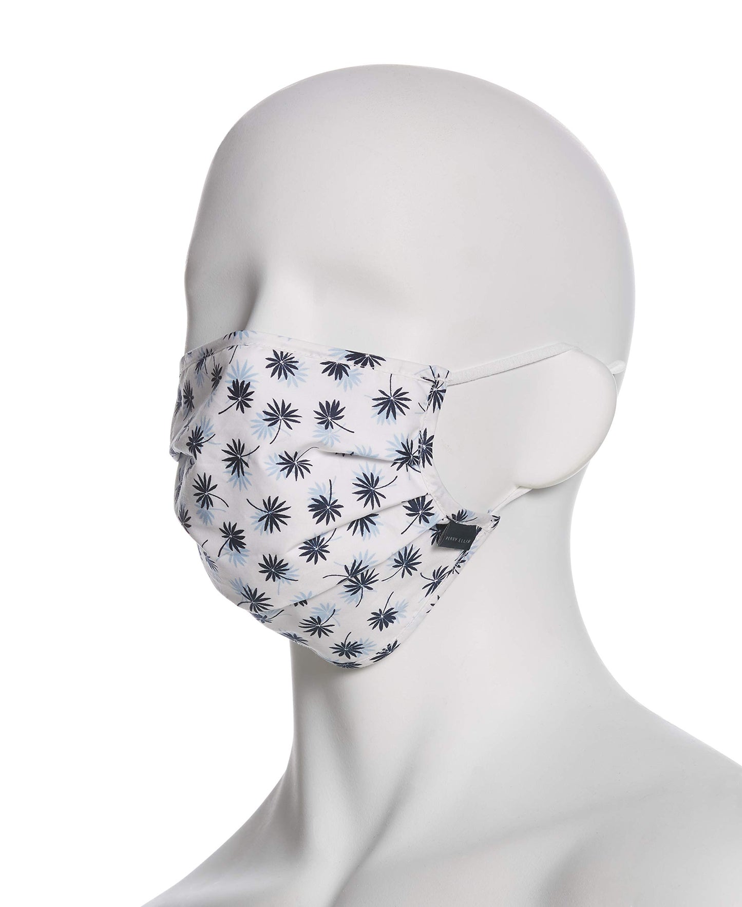 Perry Ellis Standard Reusable Pleated Woven Fabric Face Masks (Pack of 3, Assorted Prints and Colors)