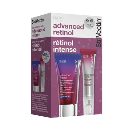 StriVectin Advanced Retinol Discovery Kit with Retinol Night Moisturizer, 1 oz, Multi Correct Eye Cream 0.5 oz, 2 Piece Kit for Wrinkles and Fine Lines